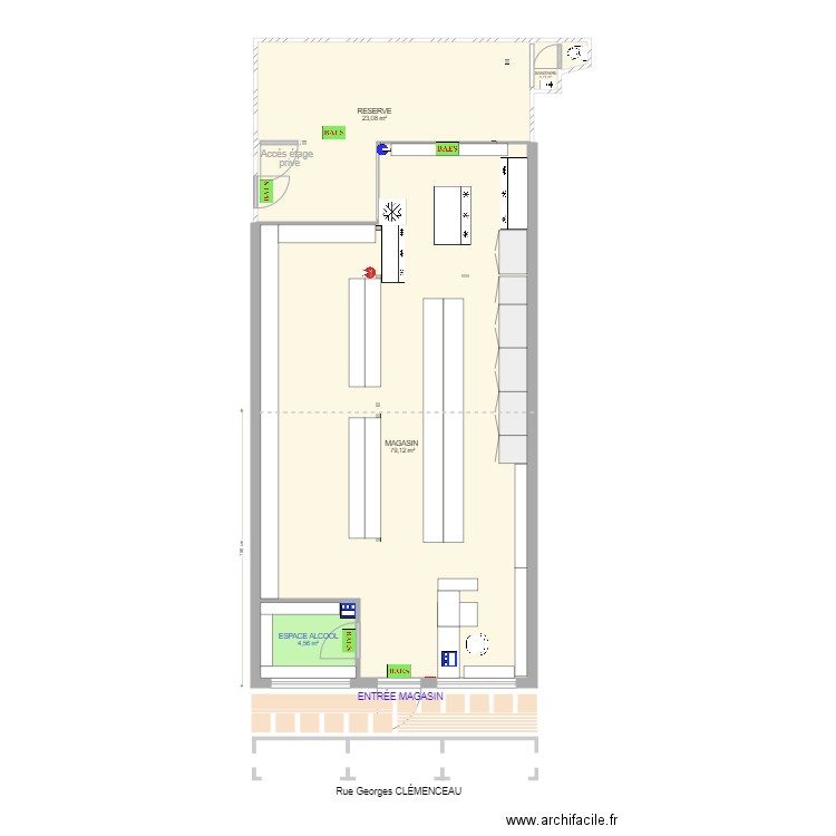 POLY CLEMENCEAU existant. Plan de 0 pièce et 0 m2