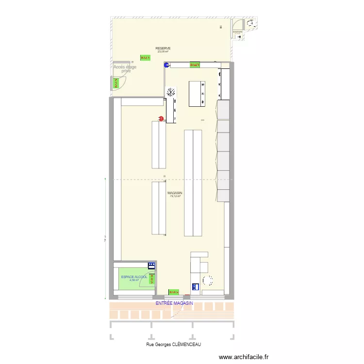 POLY CLEMENCEAU existant. Plan de 