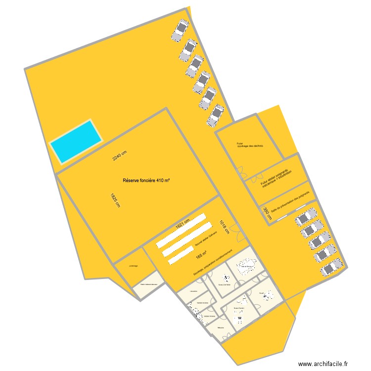 projet agrandissement. Plan de 6 pièces et 767 m2