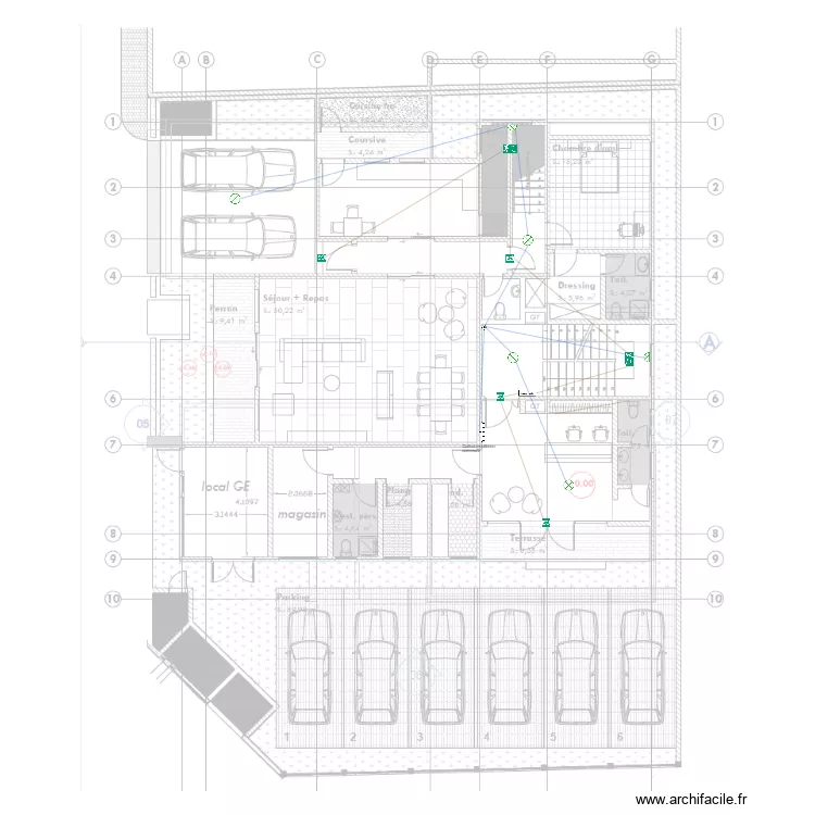 Eclairage de s&eacute;curit&eacute; RDC Immeuble TANAZOU. Plan de 0 pièce et 0 m2