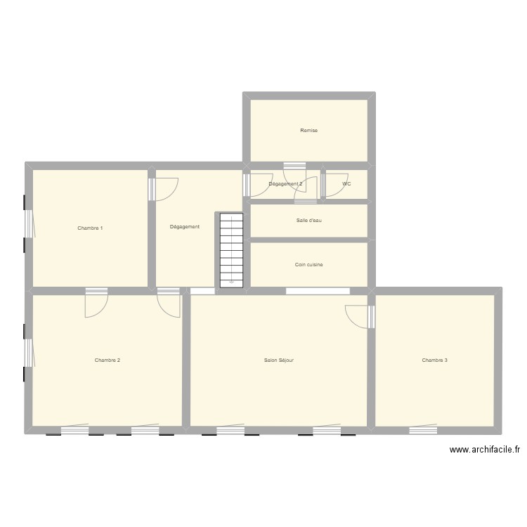 Croquis App 1er LE MOULIN. Plan de 11 pièces et 127 m2