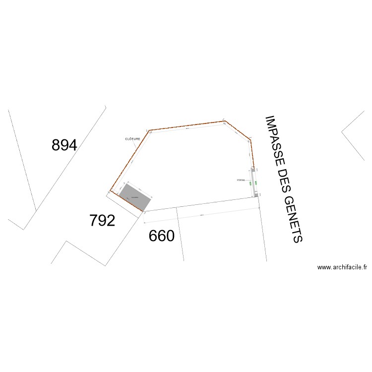 PLAN DE MASSE - CLÔUTRE TERRAIN CHAMPTERCIER. Plan de 0 pièce et 0 m2