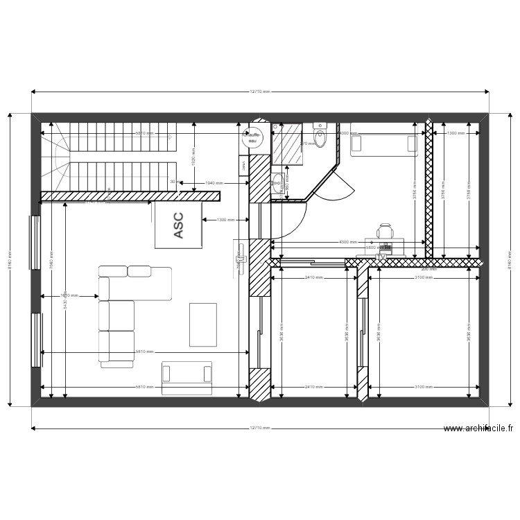 combles amenagees 15 ascenc nouv tropez. Plan de 4 pièces et 86 m2