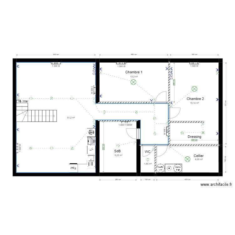 Plan Guillaume Giraud. Plan de 6 pièces et 103 m2