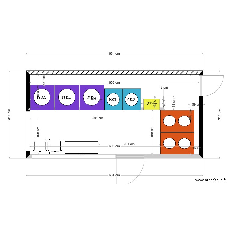 BUNGALOW LE TAILLAN 3. Plan de 1 pièce et 17 m2