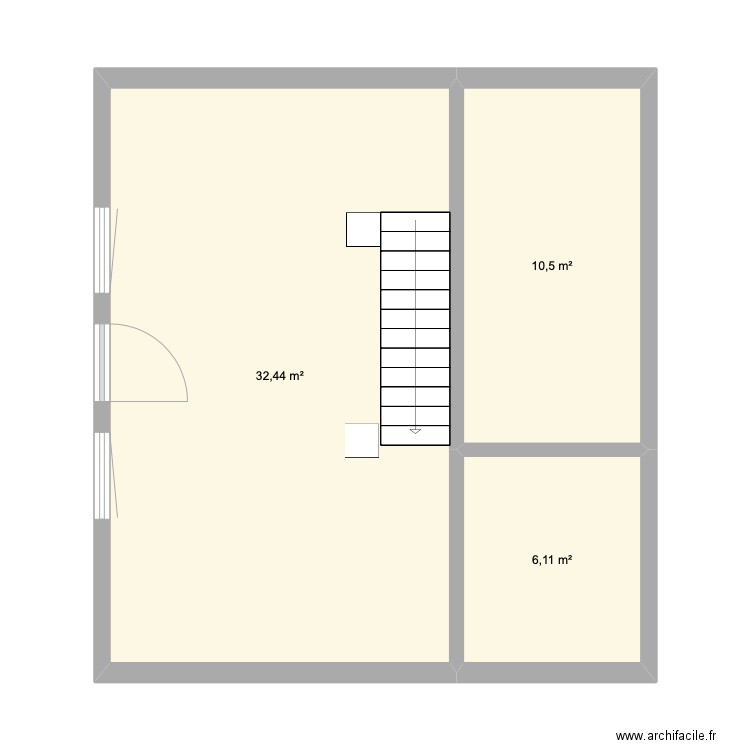 maison 1. Plan de 3 pièces et 49 m2