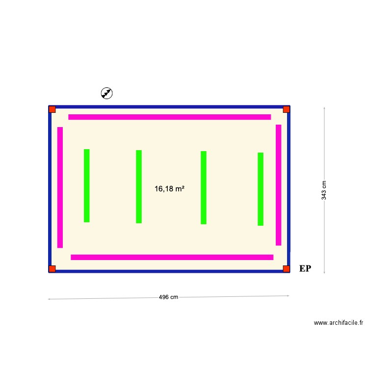 Pedro Cardoso. Plan de 1 pièce et 16 m2