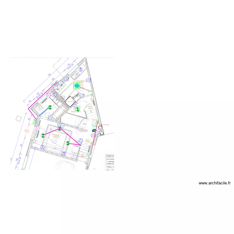 buanderie chambre sous sol 1123. Plan de 