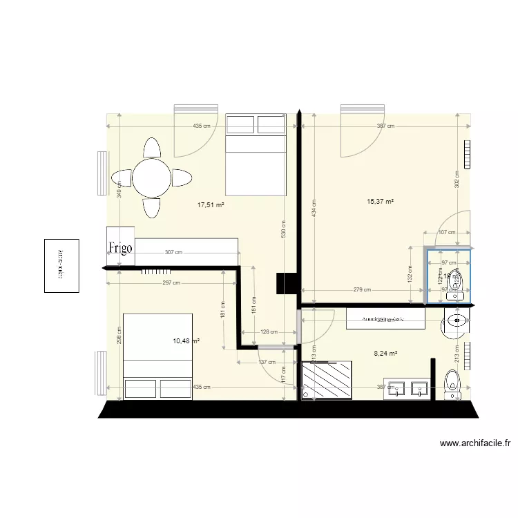maison appartement 3. Plan de 