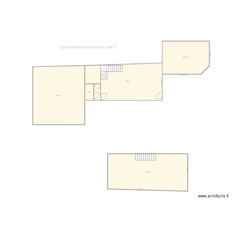 appartement t2 beaumotte. Plan de 0 pièce et 0 m2