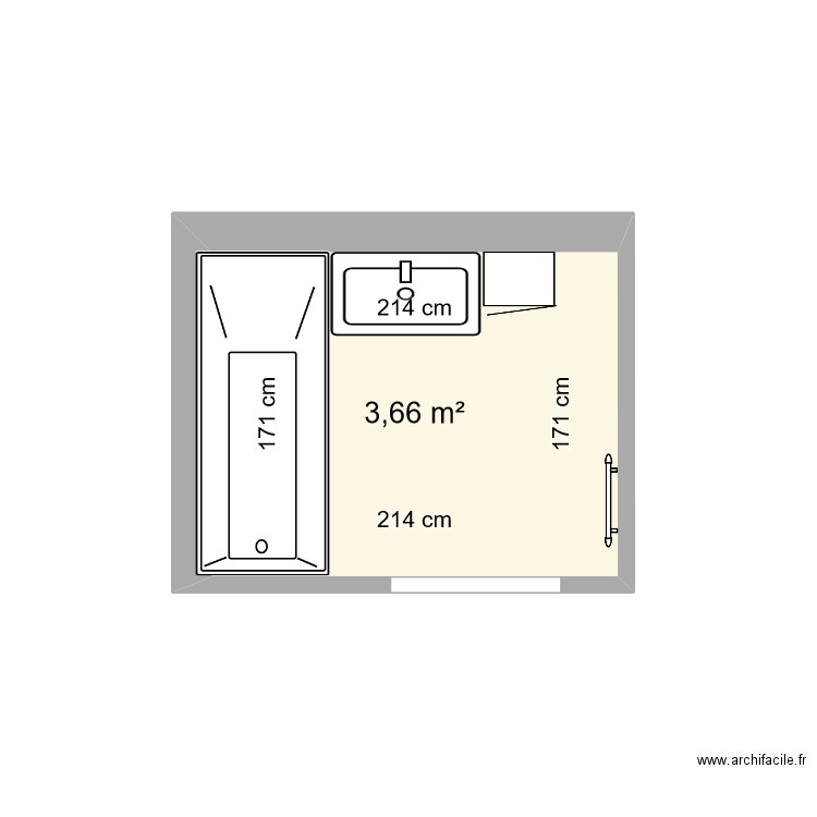 Caumes - EDL. Plan de 1 pièce et 4 m2