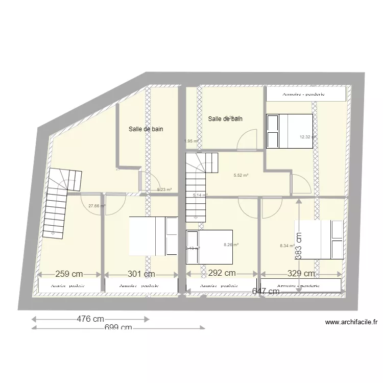 Plan remise &eacute;tage 3. Plan de 