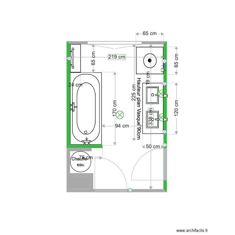 SDB CROUE V4. Plan de 0 pièce et 0 m2