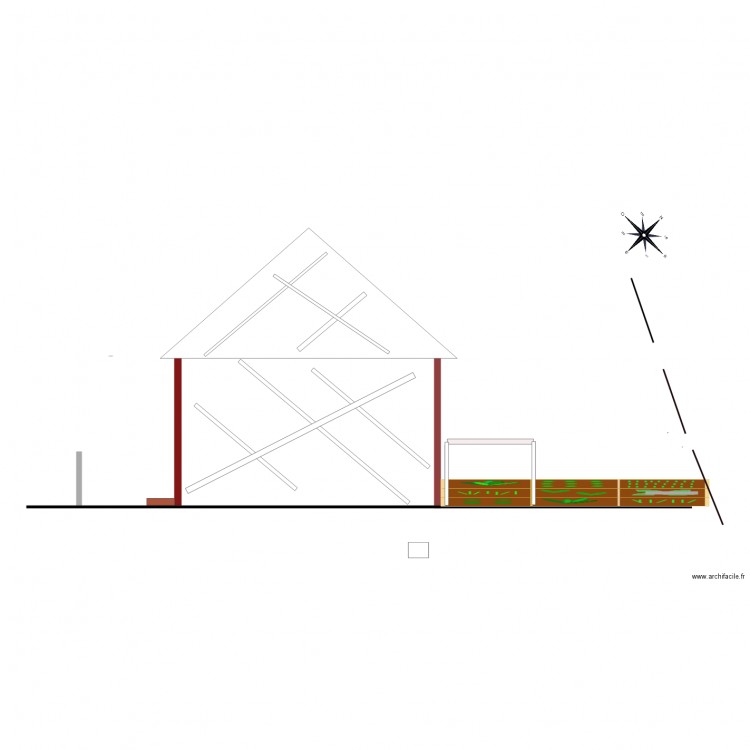 coupe pergola. Plan de 0 pièce et 0 m2