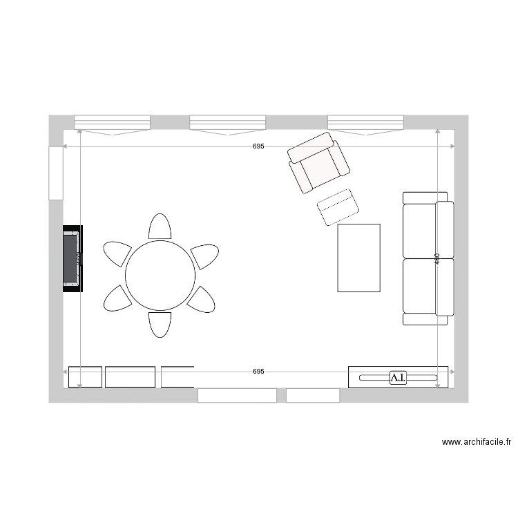 122_SALON_canape238_tableronde_vKTY. Plan de 1 pièce et 32 m2