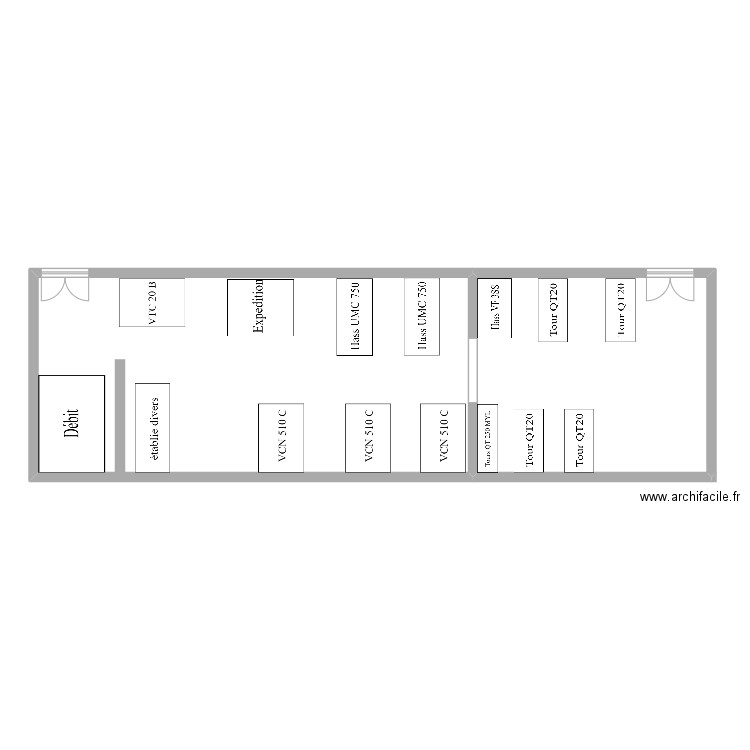 plan atelier. Plan de 2 pièces et 113 m2