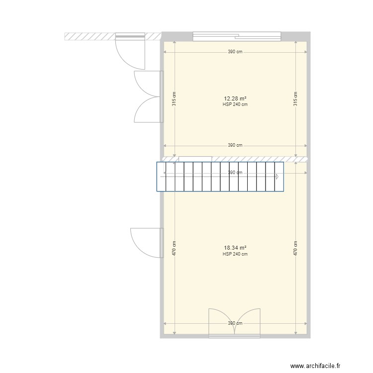 Salle de bain. Plan de 2 pièces et 31 m2