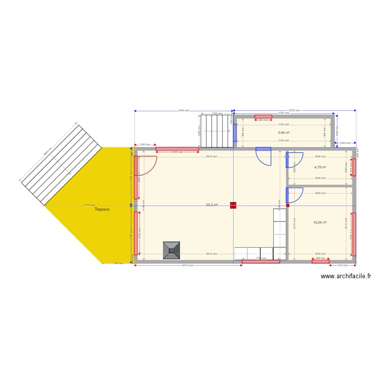 ????? ???? ????. Plan de 5 pièces et 70 m2