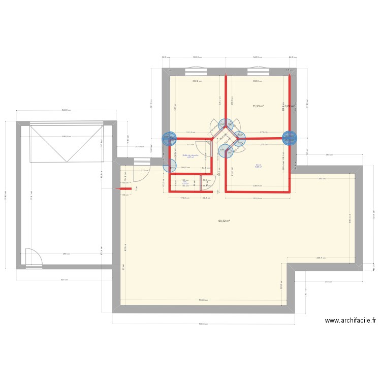 LEROUX. Plan de 6 pièces et 117 m2