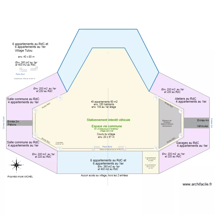 Immeuble Village 100. Plan de 