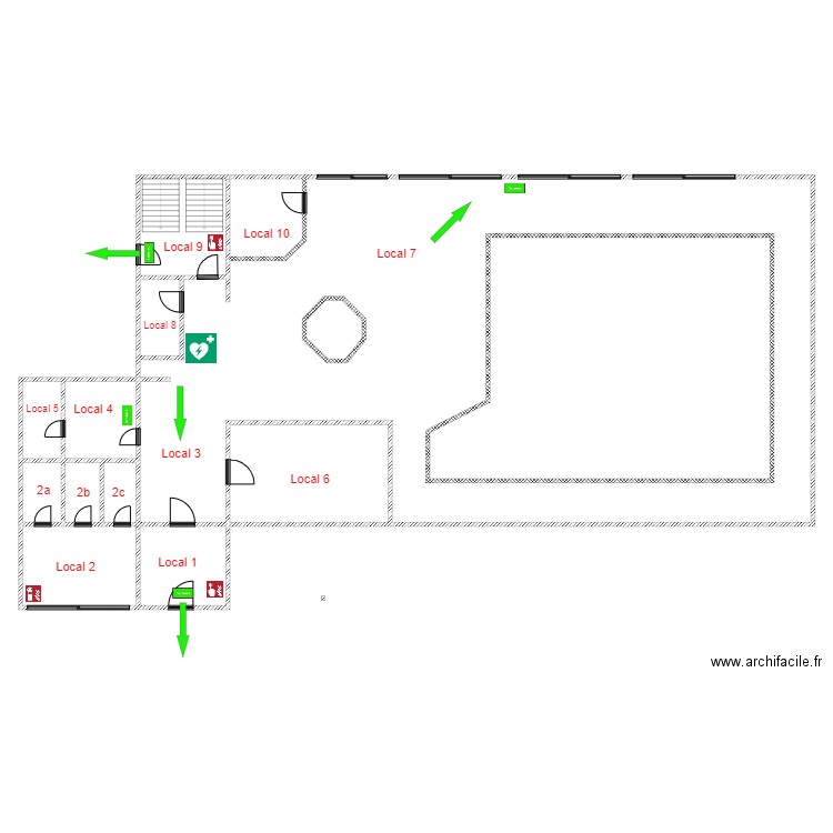 Vaulx  bâtiment D   Piscine. Plan de 0 pièce et 0 m2