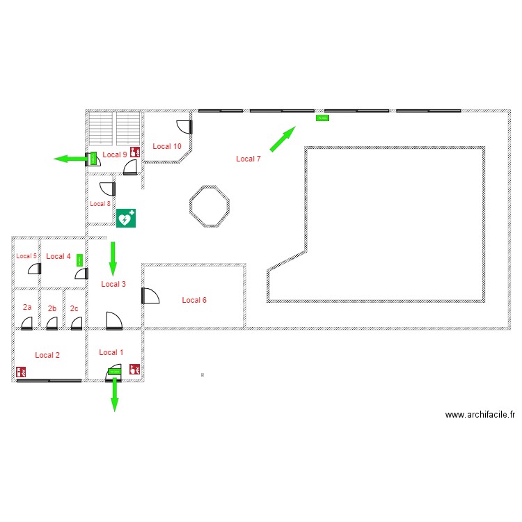 Vaulx  bâtiment D   Piscine. Plan de 0 pièce et 0 m2