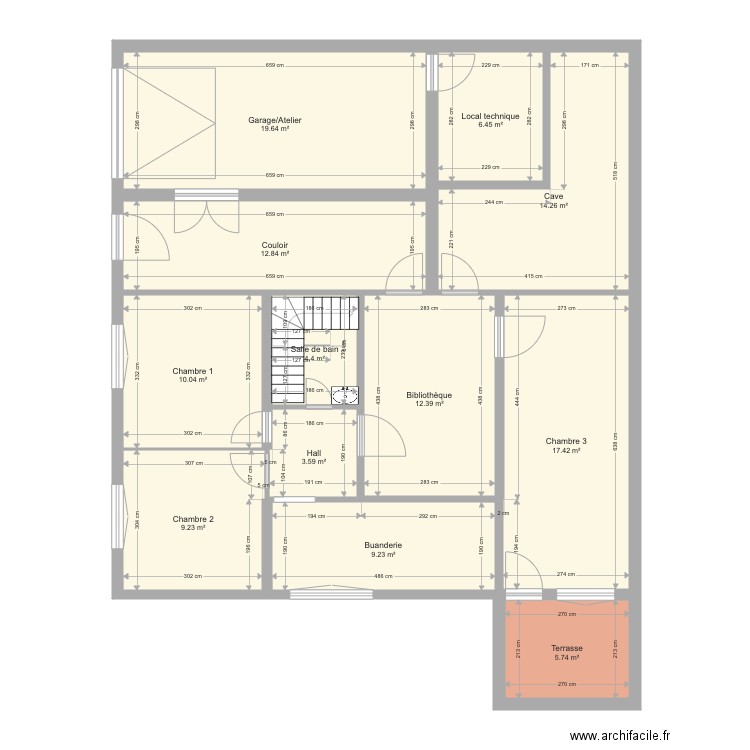 Gardey rez de chaussée. Plan de 0 pièce et 0 m2