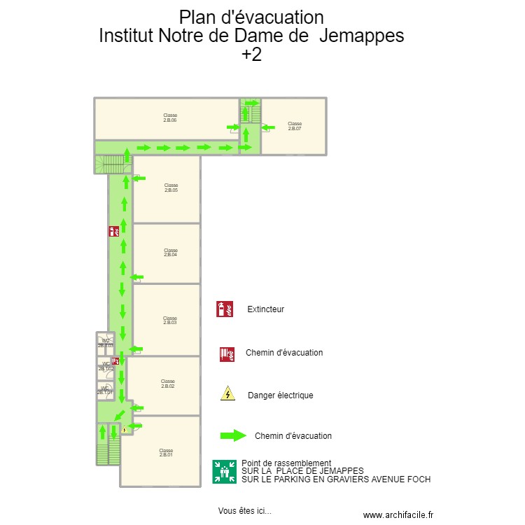 Notre Dame deuxième étage B. Plan de 22 pièces et 512 m2