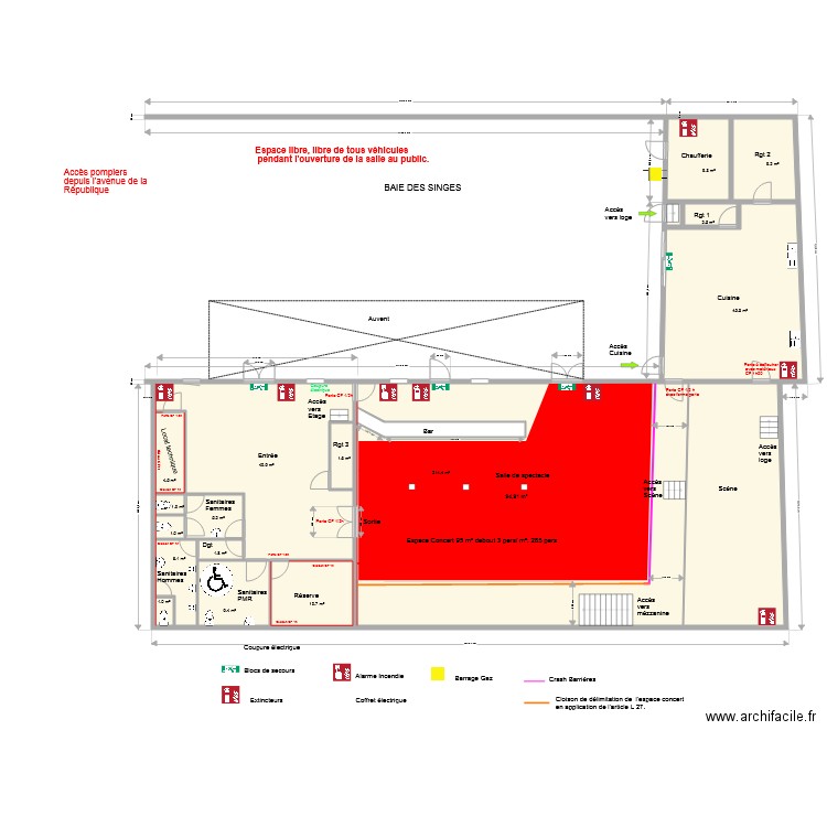 Baie des singes RDC plan technique avec N P T L 3. Plan de 0 pièce et 0 m2