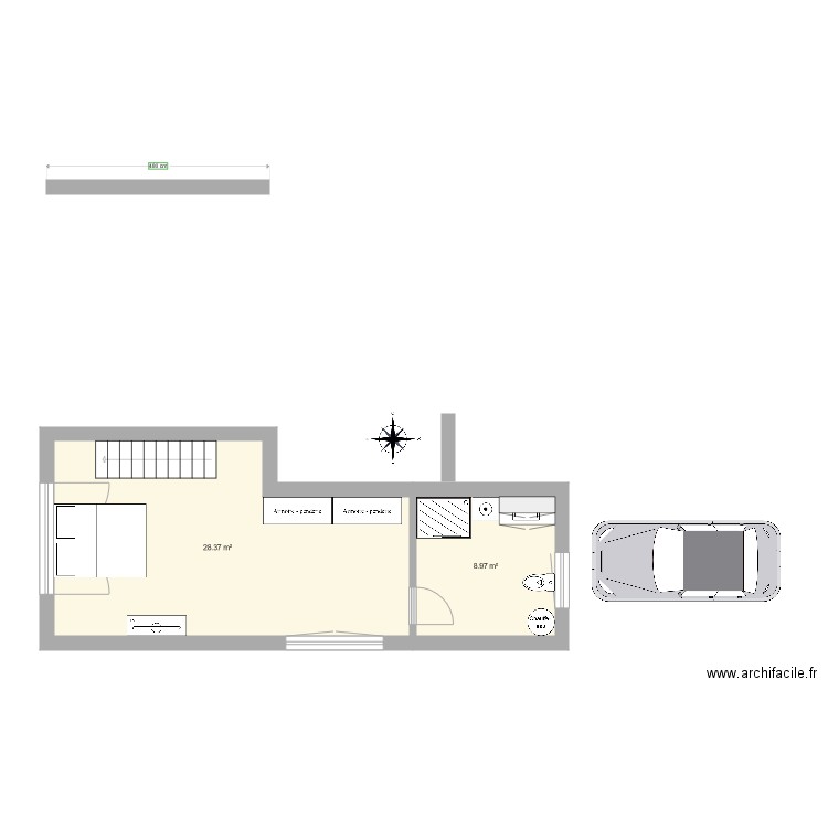 Transformation du garage système GABLOK 1er étage. Plan de 0 pièce et 0 m2