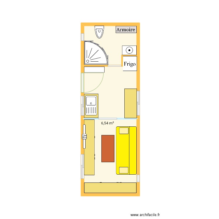Tiny House 25.5.23. Plan de 2 pièces et 15 m2