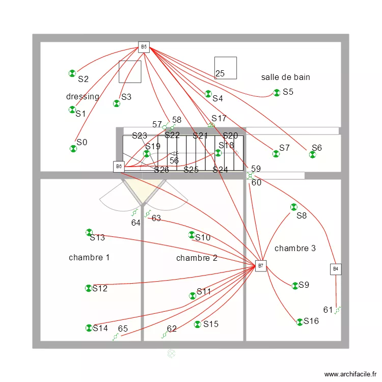 franck 1er Etage Eclairage. Plan de 