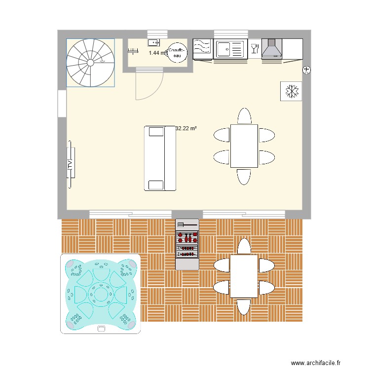 Extension maison option 2. Plan de 0 pièce et 0 m2