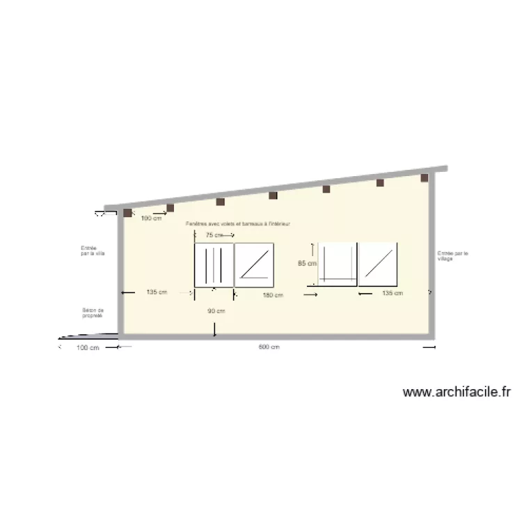 Garage 2 Cot&eacute; Ouest. Plan de 