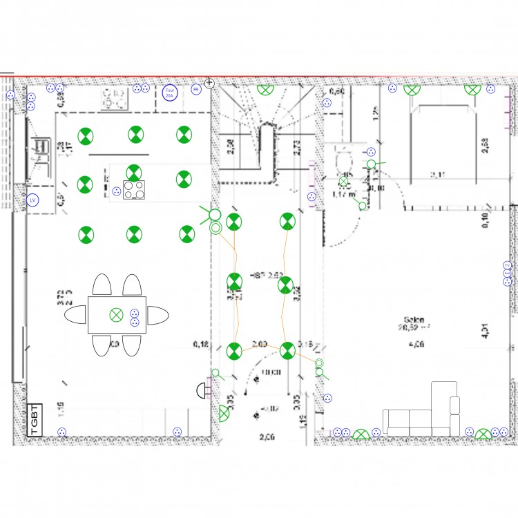 trvx elec rdc prevost. Plan de 0 pièce et 0 m2