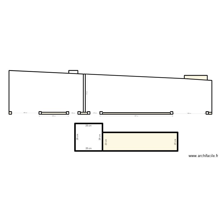 plan devant esnandes. Plan de 8 pièces et 28 m2