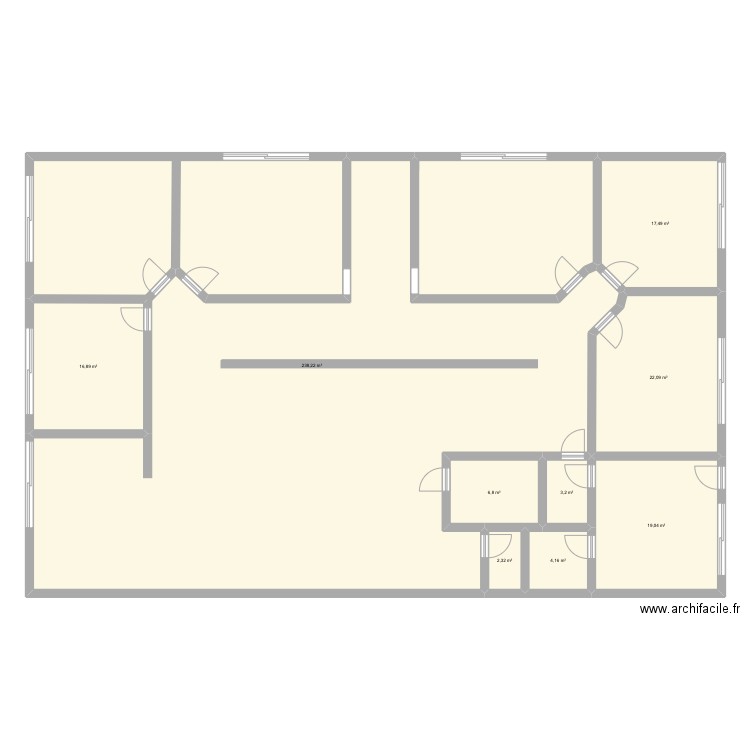 Cabinet. Plan de 9 pièces et 330 m2
