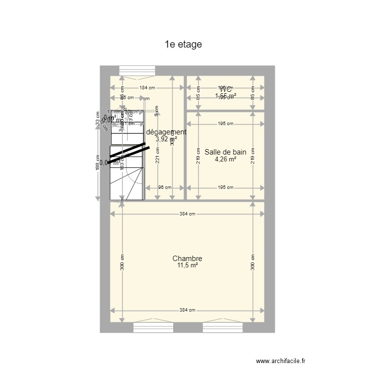 COMBE J. Plan de 14 pièces et 76 m2