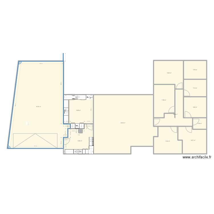 Plan 3. Plan de 13 pièces et 262 m2