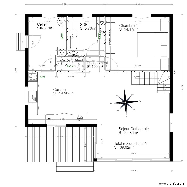 chalet 50 Reconstruit. Plan de 0 pièce et 0 m2