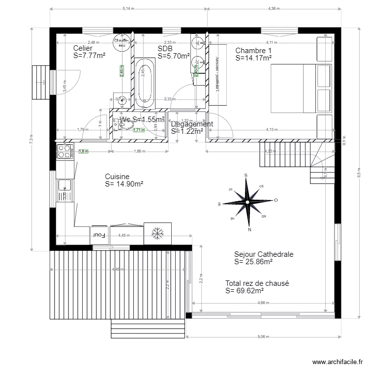 chalet 50 Reconstruit. Plan de 