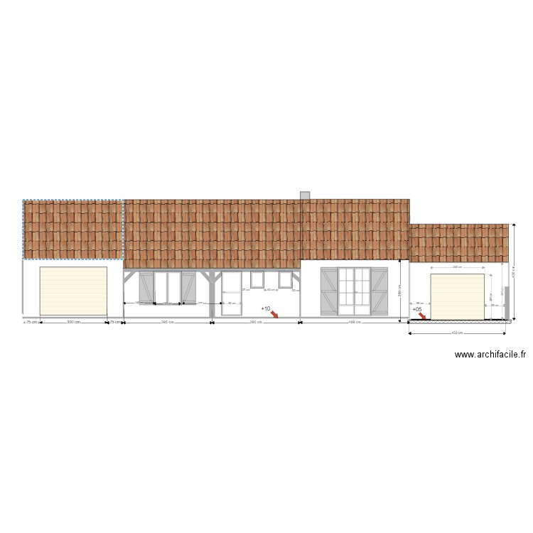 FACADE 1. Plan de 5 pièces et 16 m2