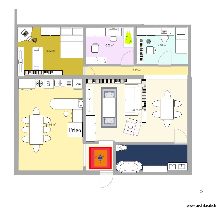 appartement 3 chambre. Plan de 0 pièce et 0 m2