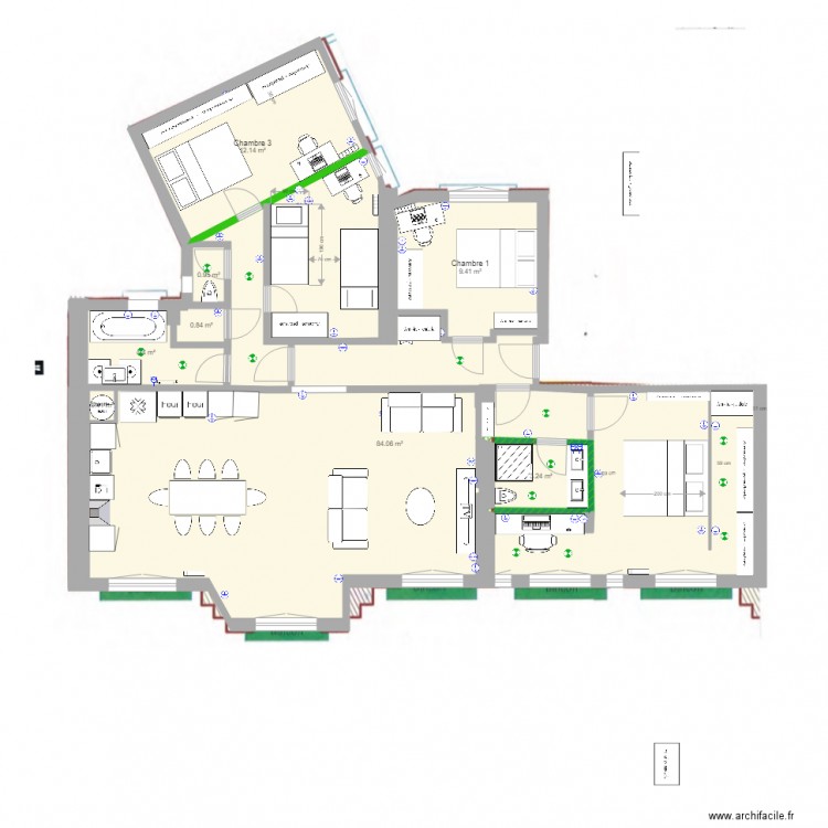 base cotée Jaures projet amandine 1203 . Plan de 0 pièce et 0 m2