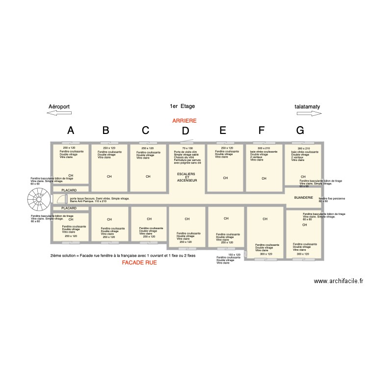 Ouvertures Chambres 1er ET. Plan de 0 pièce et 0 m2