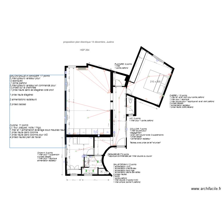 projet Justine elec modelec. Plan de 0 pièce et 0 m2