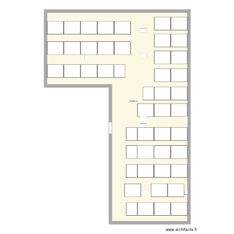 WH V1. Plan de 1 pièce et 164 m2