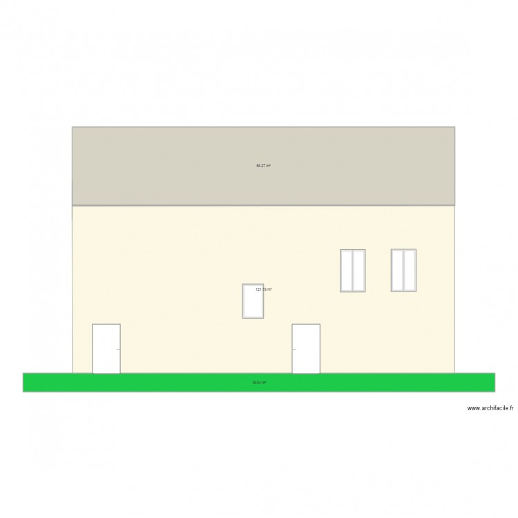 Grange Facade 1. Plan de 0 pièce et 0 m2
