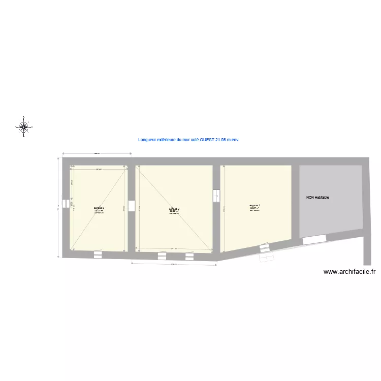 etage murs habitation. Plan de 