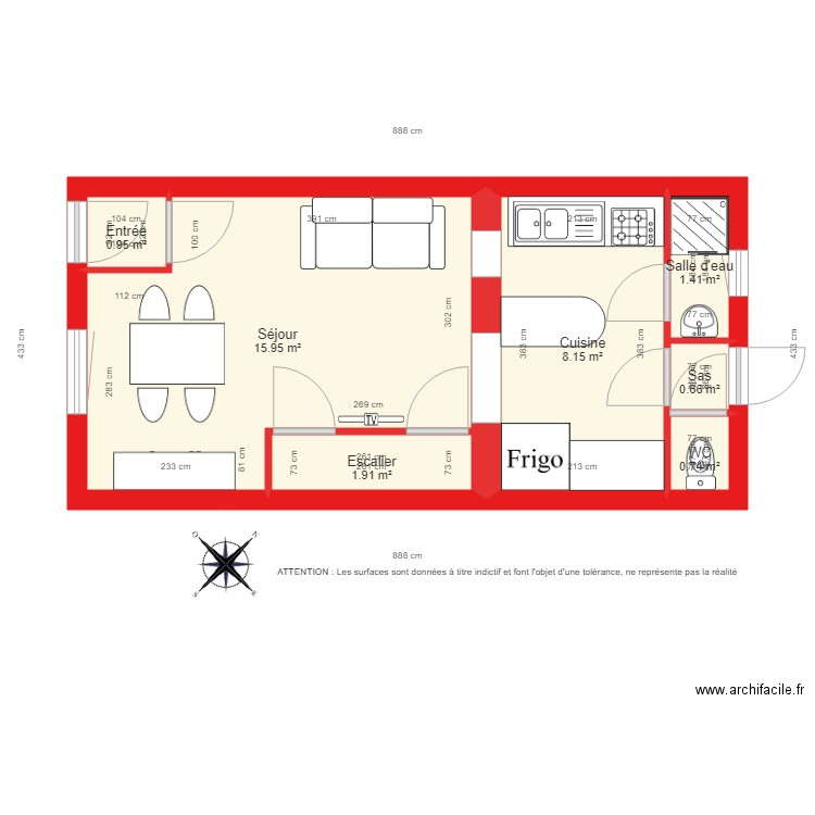 BI 1610 rdc coté. Plan de 0 pièce et 0 m2